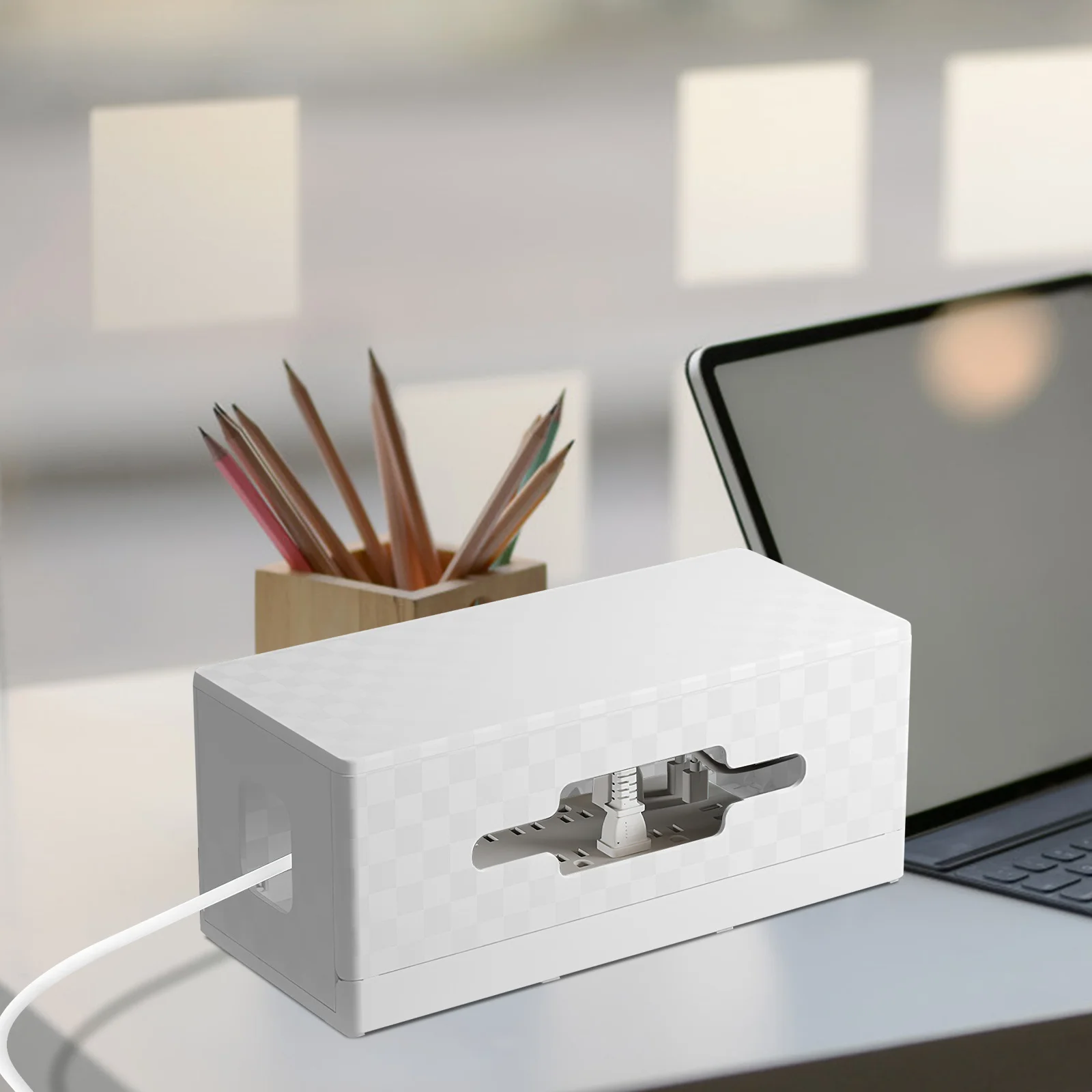 

Cable Management Box Foldable Large Capacity Cord Organizer For Power Strip Storage Desk Cable Hider Abs Wire Box Cord