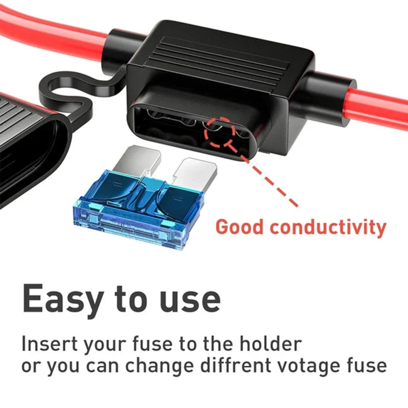 5/10Pcs 12V 30A Insert In Line Car Mini Blade Adapter Fuse Holder Splash-proof for Sockets Wire Cutoff Switch Damp Proof Splash