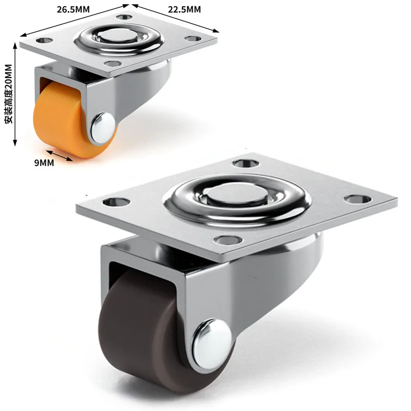 Universal Wheel Furniture Caster 360° Rotation 0.5inch Mini mute Pulley Furniture Trash Storage Boxes Heavy Duty Swivel Casters