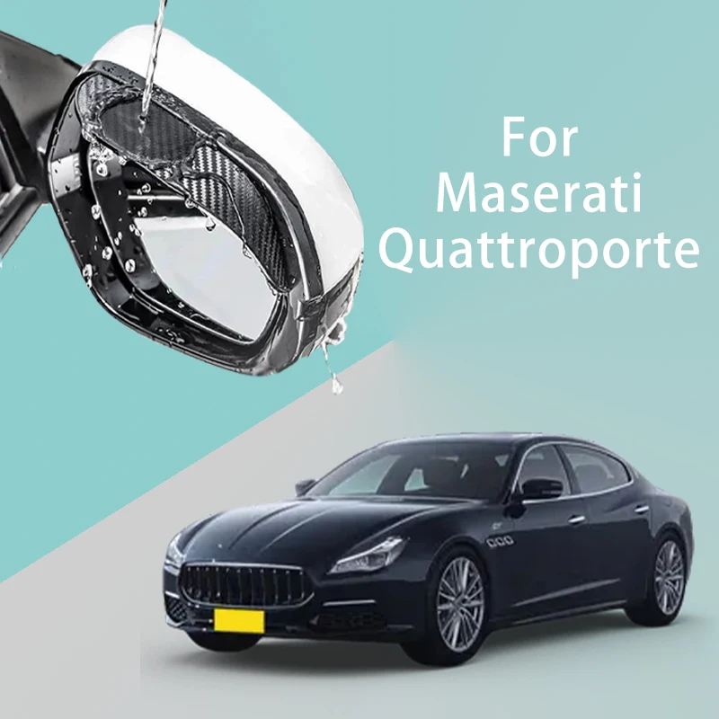 FOR Maserati Quattroporte Car Rearview Mirror Rain Eyebrow Visor Carbon Fiber Side Automotive exterior protection