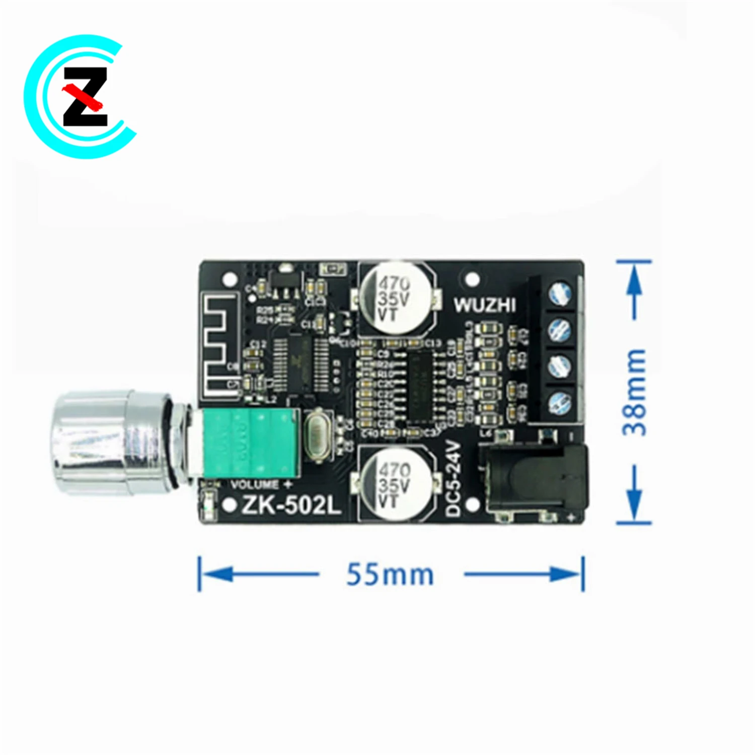 20W 30W 40W 50WX2 Bluetooth 5.0 Digital power amplifier board knob to adjust volume ZK-502L