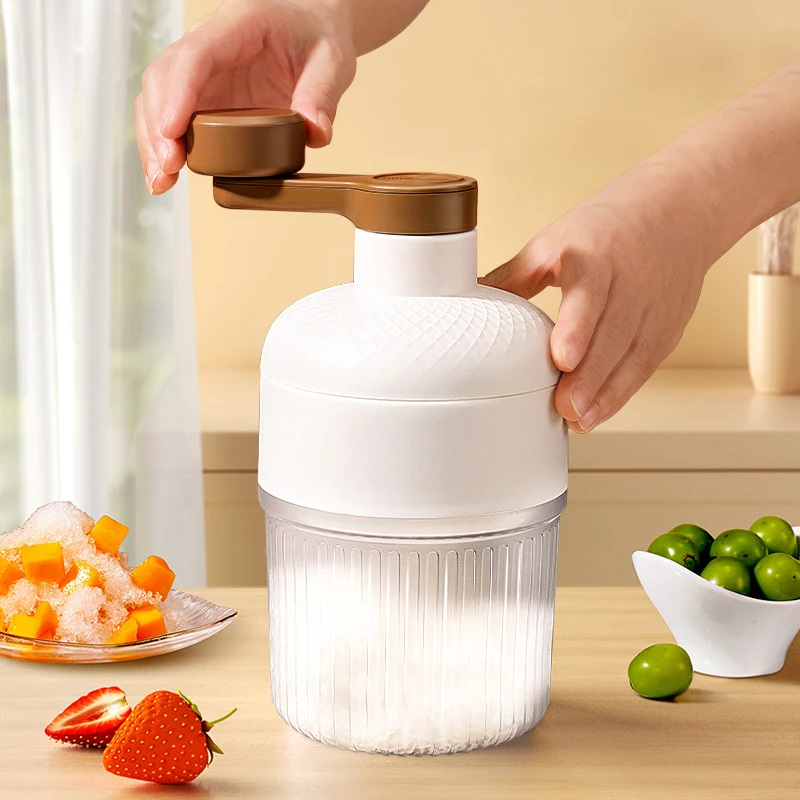 

Household Small Size Hand-Operated Making Smoothie Machine with Ice Cube Mold Kitchen Hand Shaved Ice Breaker Ices Crusher