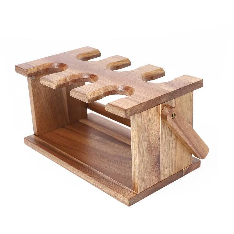 Bamboo Whiskey Glass Holder - Carrier and Drying Rack for Whisky Tasting Glassware bamboo cup holder