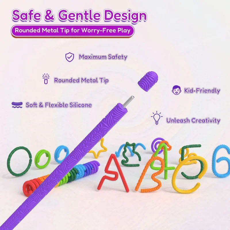 Jouets sensoriels pour enfants et adultes, 8 pièces, bâtons texturés en Silicone, jouets à presser élastiques pour adolescentes, cadeau d'anniversaire pour filles
