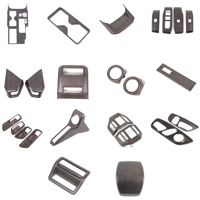 For Toyota Land Cruiser Prado 250 LC250 2024+ ABS Oak wood grain car glass lift button frame headlight switch frame accessories