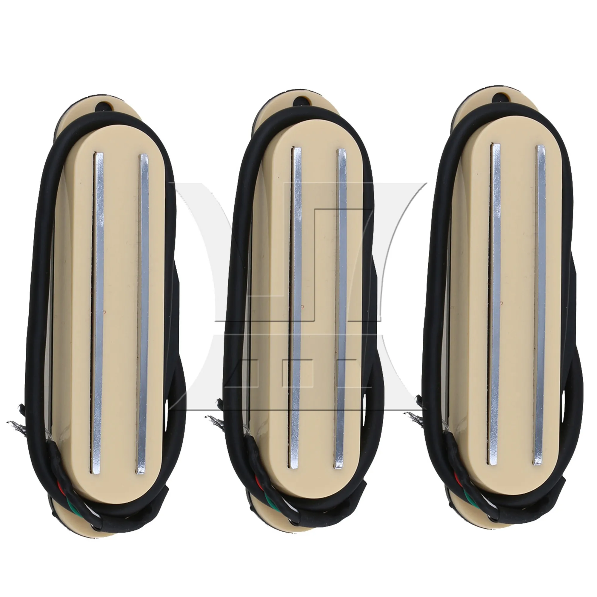 3 قطع من أسلاك السكك الحديدية المزدوجة لاقط مغناطيسي للجيتار الكهربائي بلون كريمي #1