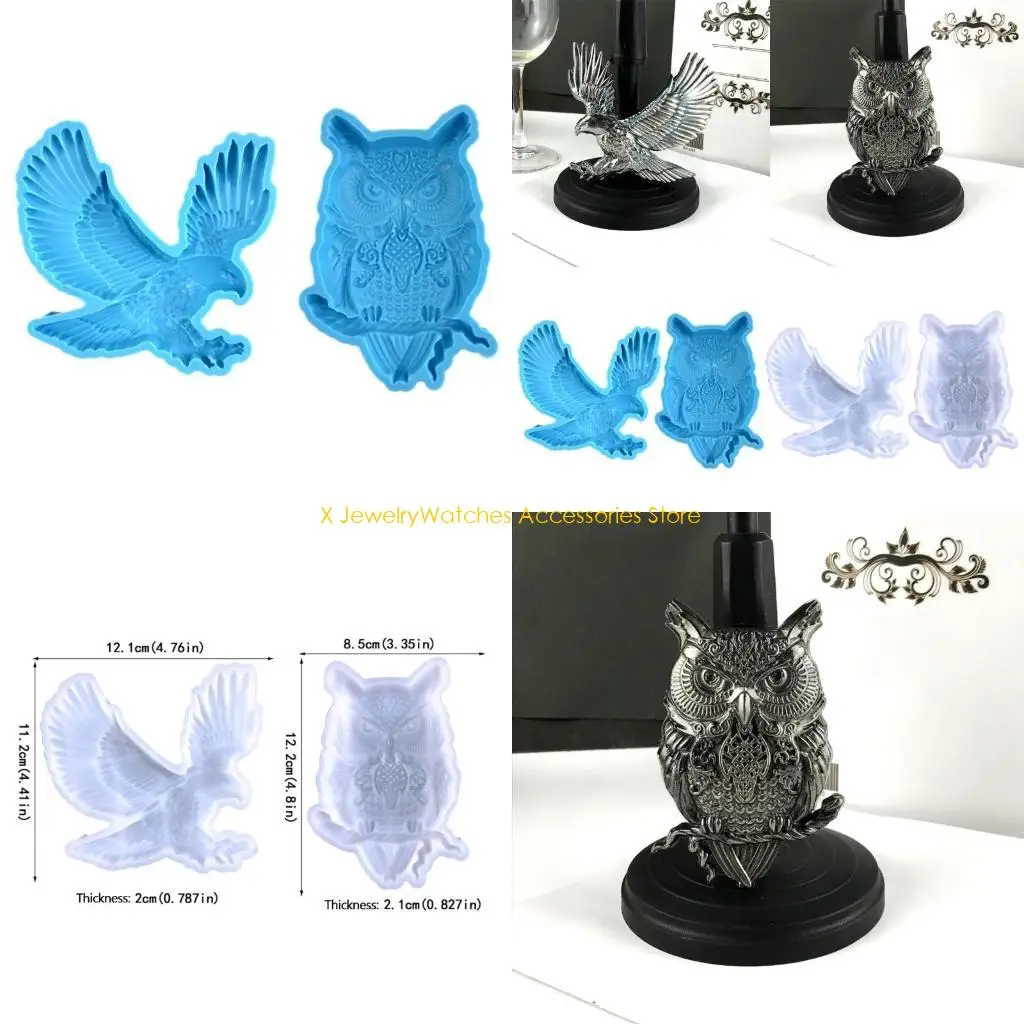 31KD تحلق النسر البوم الحيوان سيليكون قوالب للجدار شنقا الباب الديكور خزائن زخرفة المنزل مكتب الحرفية ديكور فني