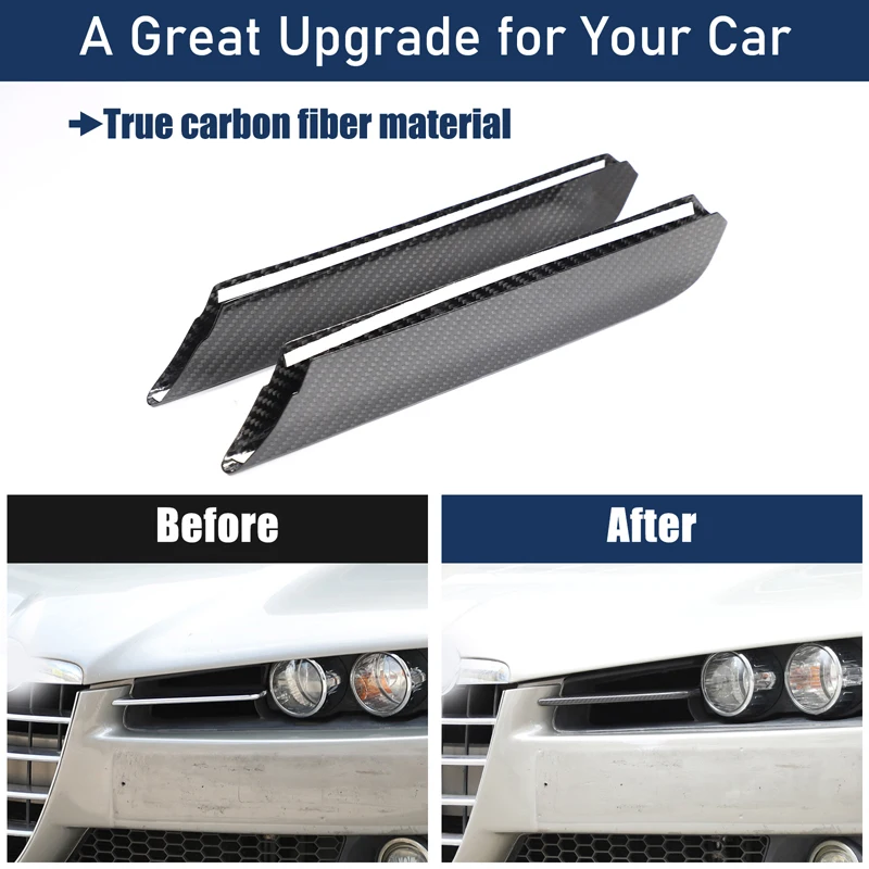 Real Carbon Fiber For Alfa Romeo 159 Brera Spider 2004-2011 Car Headlight Side Grille Cover Decorative Sticker Car Accessories