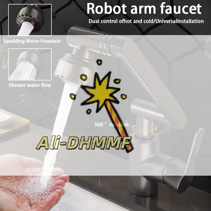 

Универсальный кронштейн для смесителя с двойным распылением, 360° ° Вращающийся механический излив для раковины для кухни и ванной комнаты, переключаемые режимы