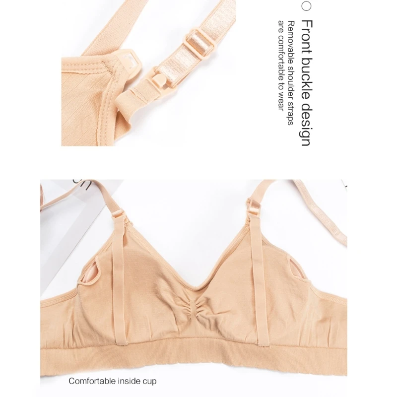 Bezszwowe biustonosze do karmienia z dekoltem w serek, push-up, bez fiszbin, oddychające, bielizna do karmienia, biustonosze ciążowe dla kobiet