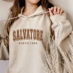 Salvatore-Sweat à capuche vintage unisexe, pull Vampire Diaries, Mystic Falls, TVD Damon Stefan GérGift, Since 1864