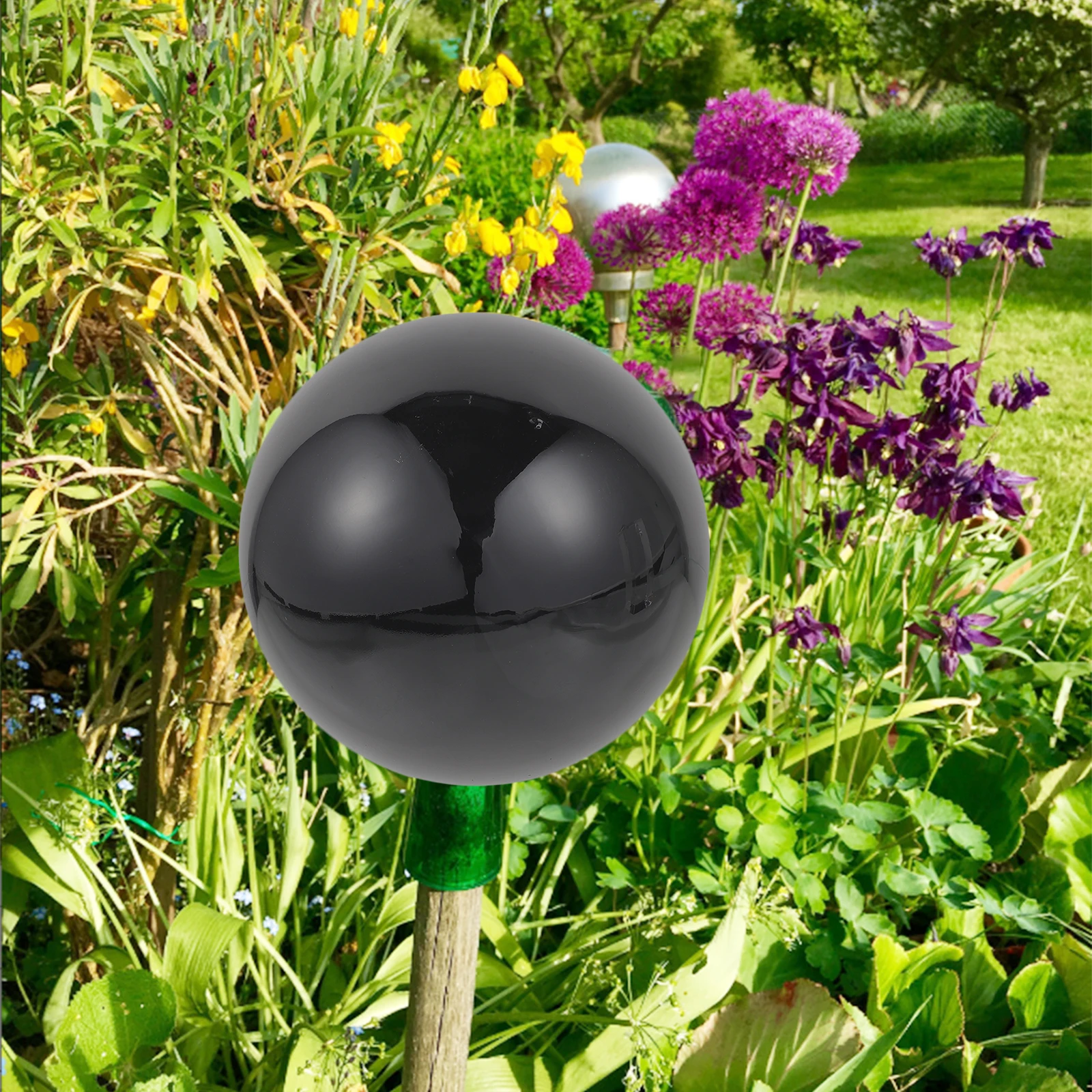 

Stainless Gazing Ball Mirror Reflective Globe Spheres Decorative Balls Bright Light Black Outdoor