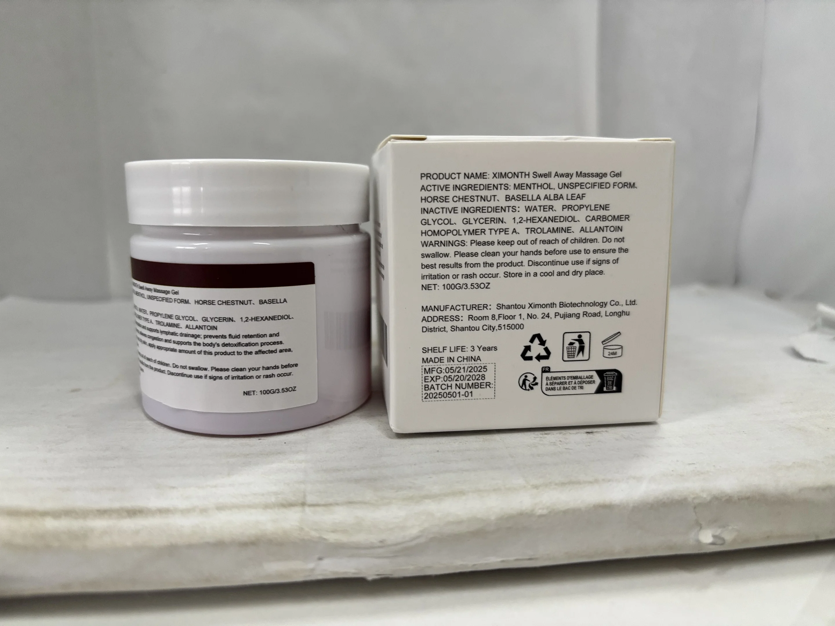 Horse Chestnut Swell Away Massage Gel - Edema Relief & Varicose Vein Support - Improves Circulation - 100g/3.5OZ