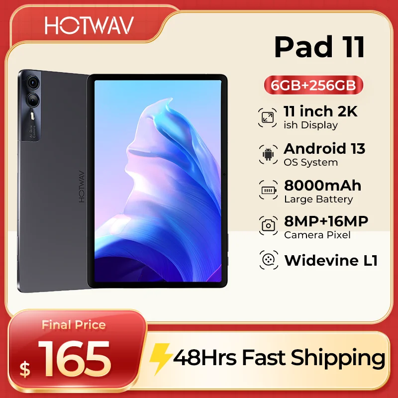 

2024 HOTWAV Pad 11 Tablets 11 inch Android tablet 8000mAh Battery PC Mode 12(6+6)GB 256GB Widevine L1 Low Blue Light Tablets PC