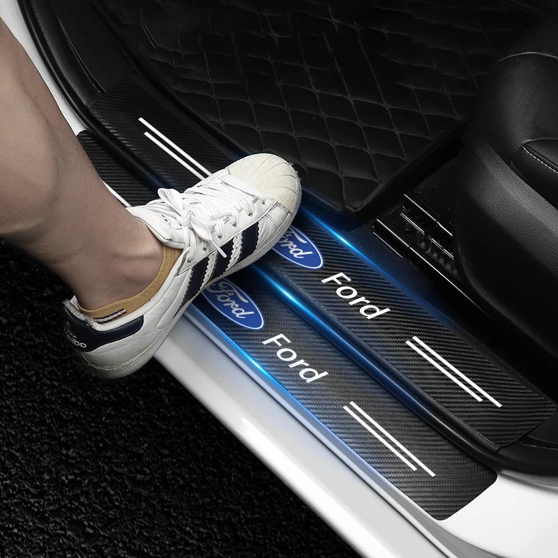 عتبة السيارة ملصقات المضادة للخدش عتبة الباب حامي اكسسوارات لفورد إسكيب كوغا مونديو Ecosport فييستا التركيز 2 3 MK1 MK