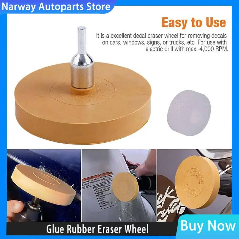 Car Decal Remover For Glue Rubber Eraser Wheel Remove Adhesive Sticker Pinstripe Decal Graphic Remover With Drill Adapter 8/10cm