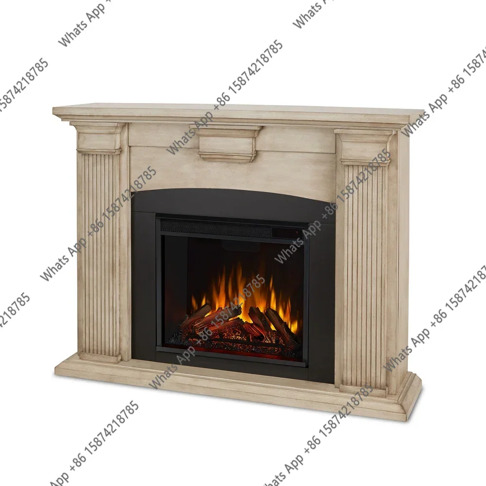 Bn American Solid Wood Fireplace, Living Room Viewing Simulation, Fake Flame Old Decoration, Case Desk, Entrance Fireplace Rack