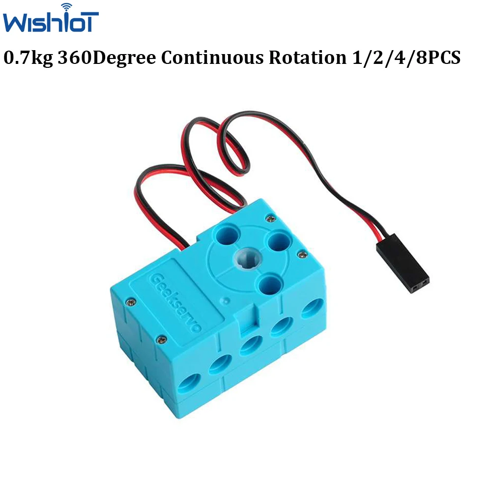 0.7kg 360Degree Continuous Rotation Slow Motor Dual Output High Torque Compatible with legoeds Building Block Microbit Geekservo