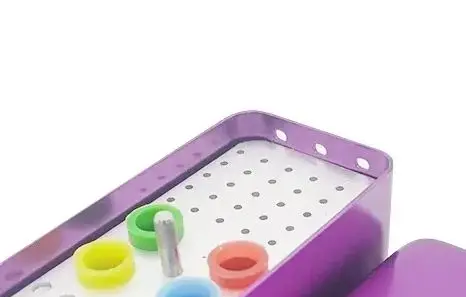 

60 Hole Endo Box Dental Aluminum Disinfection Box Autoclave Sterilizer Case Diamond Burs Holder for Burs Dentist Lab Instrument