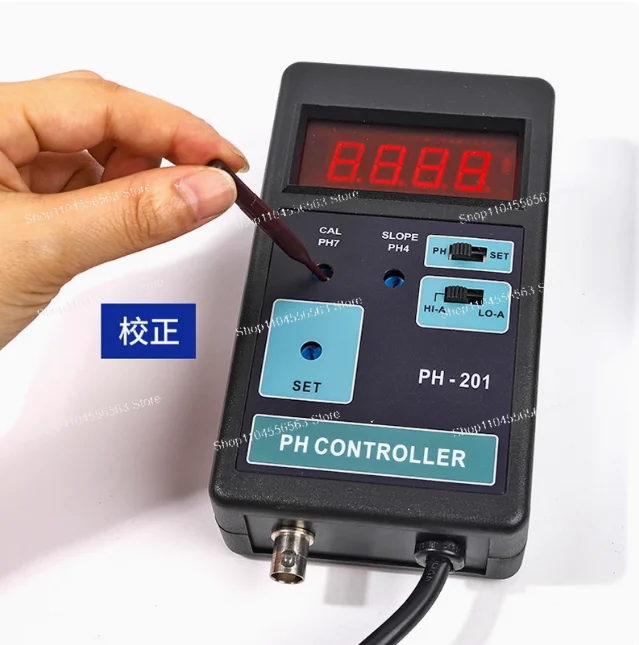 PH-201 디지털 LCD 디스플레이 PH CO2 컨트롤러 미터 수족관 물고기 탱크 0.00 ~ 14.00PH 범위 + 스위치 소켓 AC 100-240V