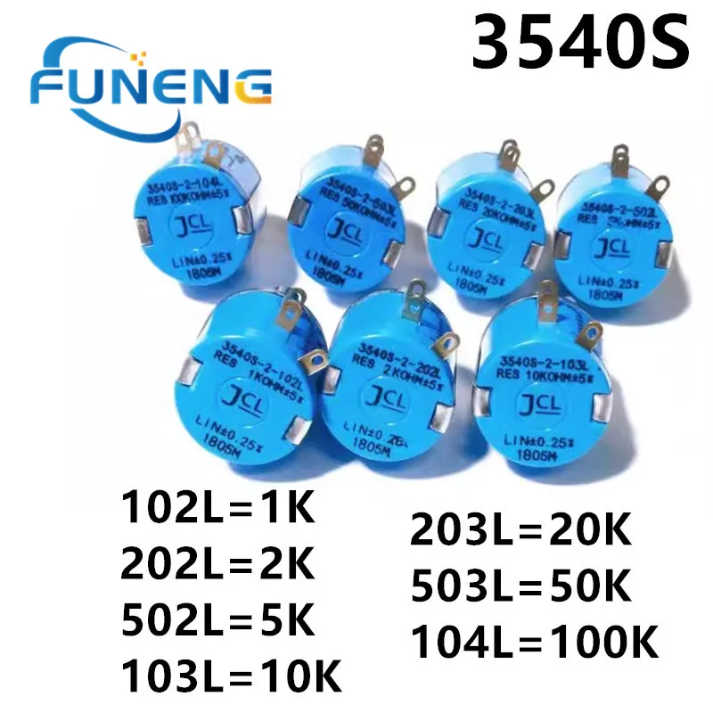 5PCS   3540s WXD3-13B 3540 104 503 5K 10K 203 102 103 104 502  Multi turn precision potentiometer