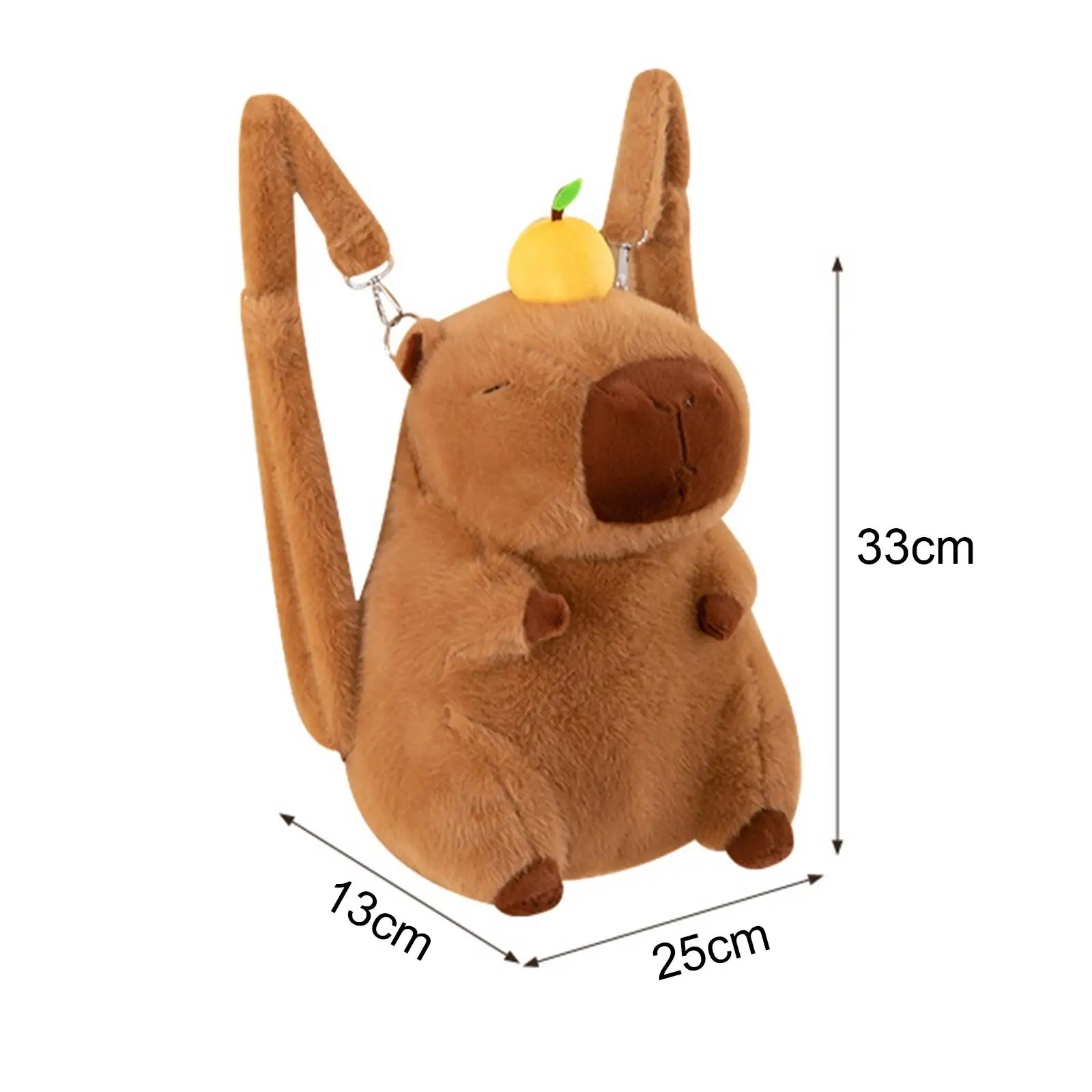 Capybara Backpack Plush with Smooth Zipper Cute Comfortable Lovely Funny Capybara Toy Bag for Holiday Outdoor Women Indoor Trips