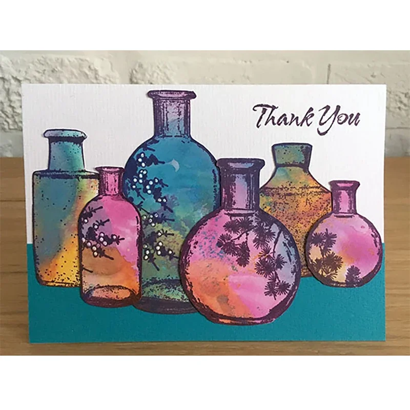 New Vase Glass Bottle Pattern Clear Stamps For DIY Craft Making Greeting Card and Album Scrapbooking No Metal Cutting Dies