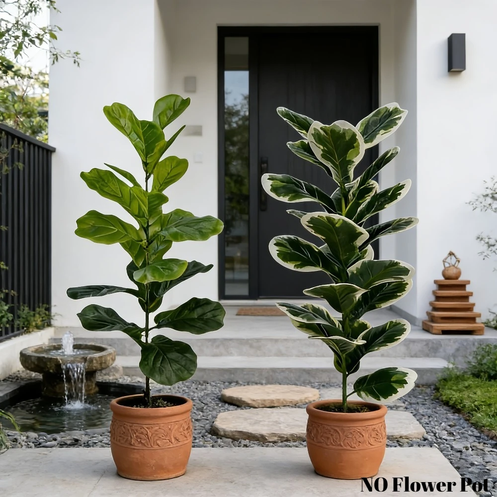 2個セット 高級人工フィドルリーフフィグツリー 欧州高級スタ - Fiddle Leaf Fig のレビューと価格