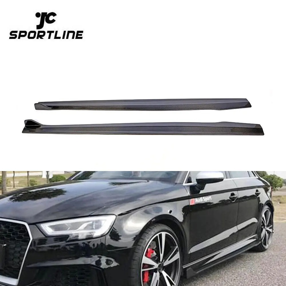 

For Audi A3 Sline S3 RS3 2014-19 Carbon Fiber Side Skirts Extension Spoiler Lip
