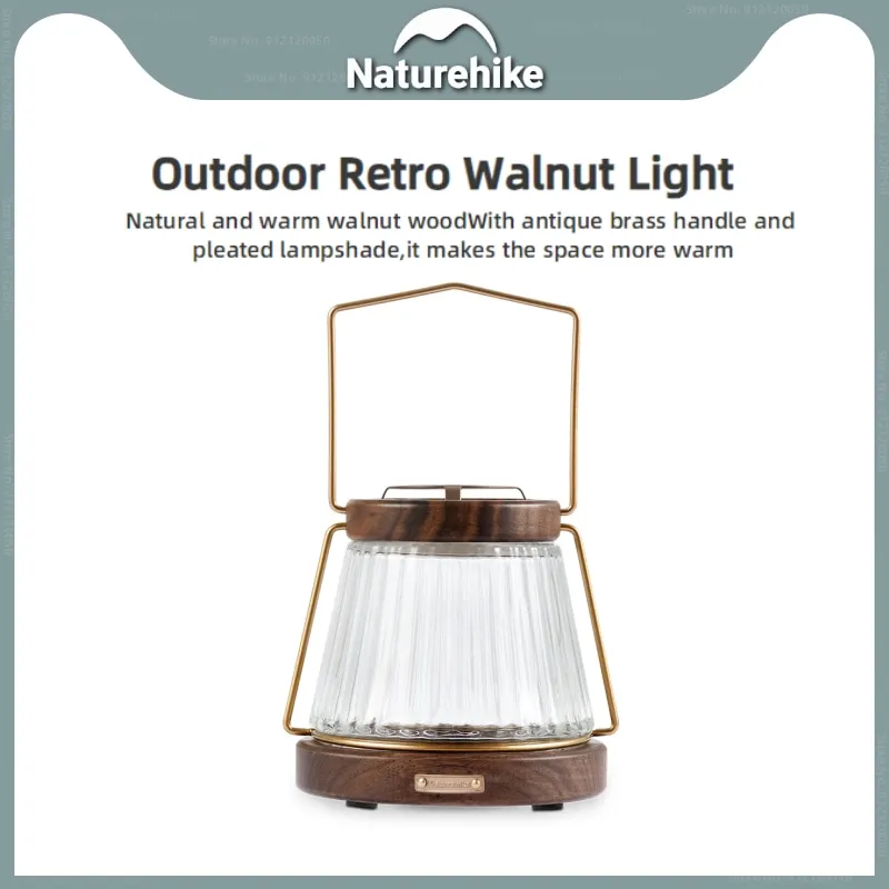 

Naturehike Outdoor Mini Candle Lantern Camping Portable Tent Lighting Ambience Decorative Lamp Retro Solid Wood Atmosphere Lamp