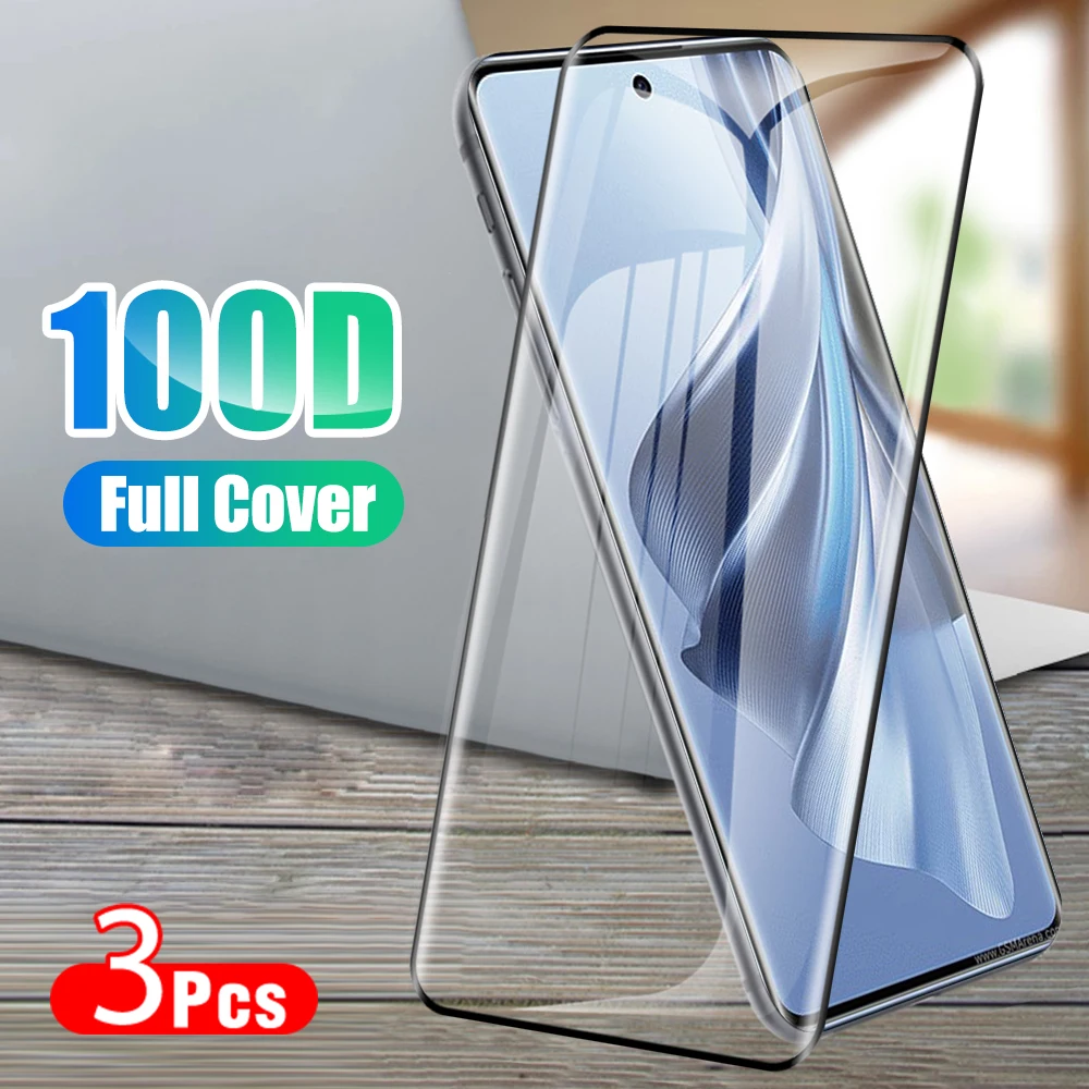 

3 шт. прозрачное закаленное стекло для Oppo Reno10 Pro plus Reno8 T Reno4 Reno5 Reno6 Find X6 X5 полное клеевое изогнутое защитное стекло