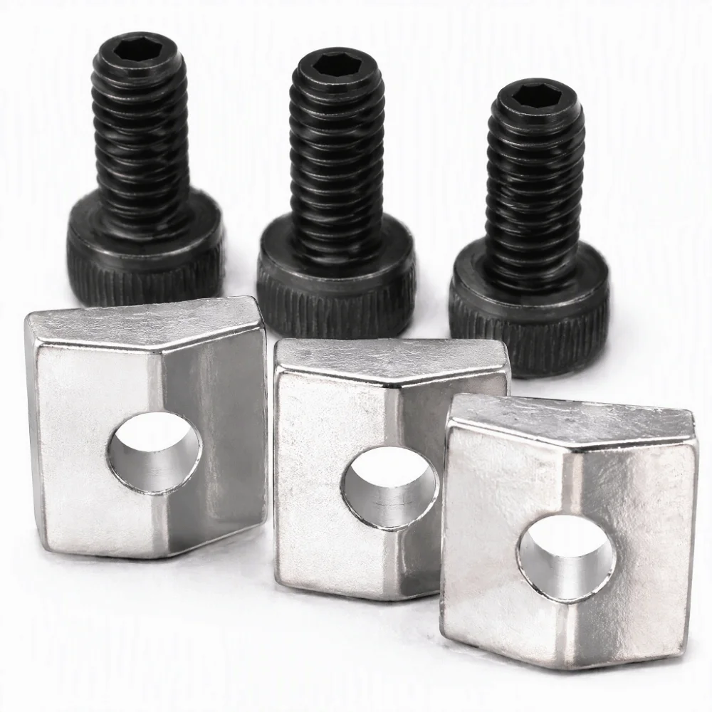 3Sets Durable Metal Locking Nut Clamp Silver+Black Tremolo Bridge Parts Locking System Hardware Electric Guitar