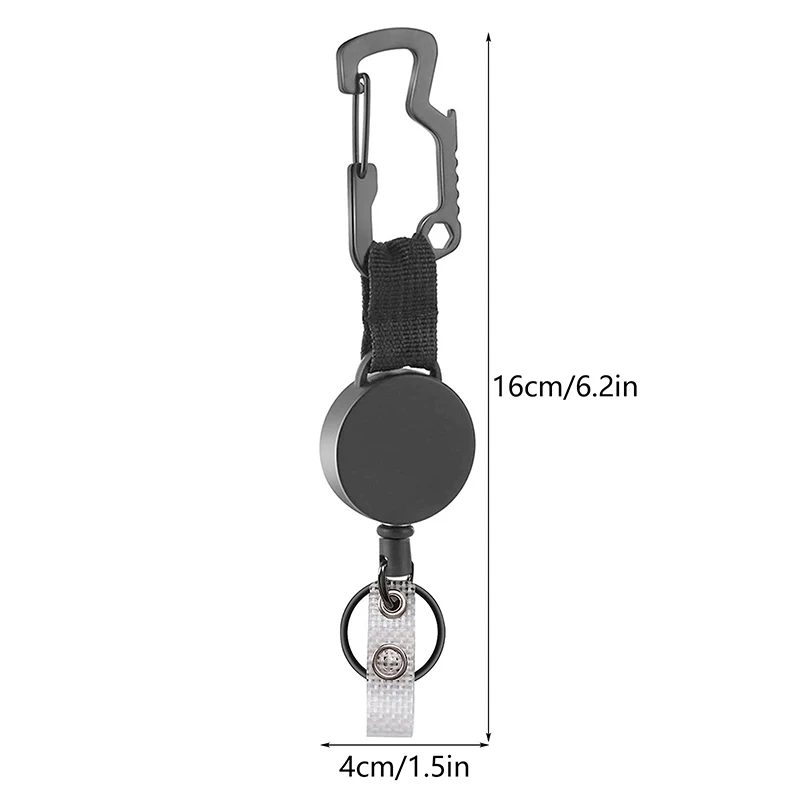 3 Pack Retractable Key Chain Heavy Duty Key Multitool Carabiner พวงกุญแจ Lanyard Badge Reels สายไฟเหล็ก Up