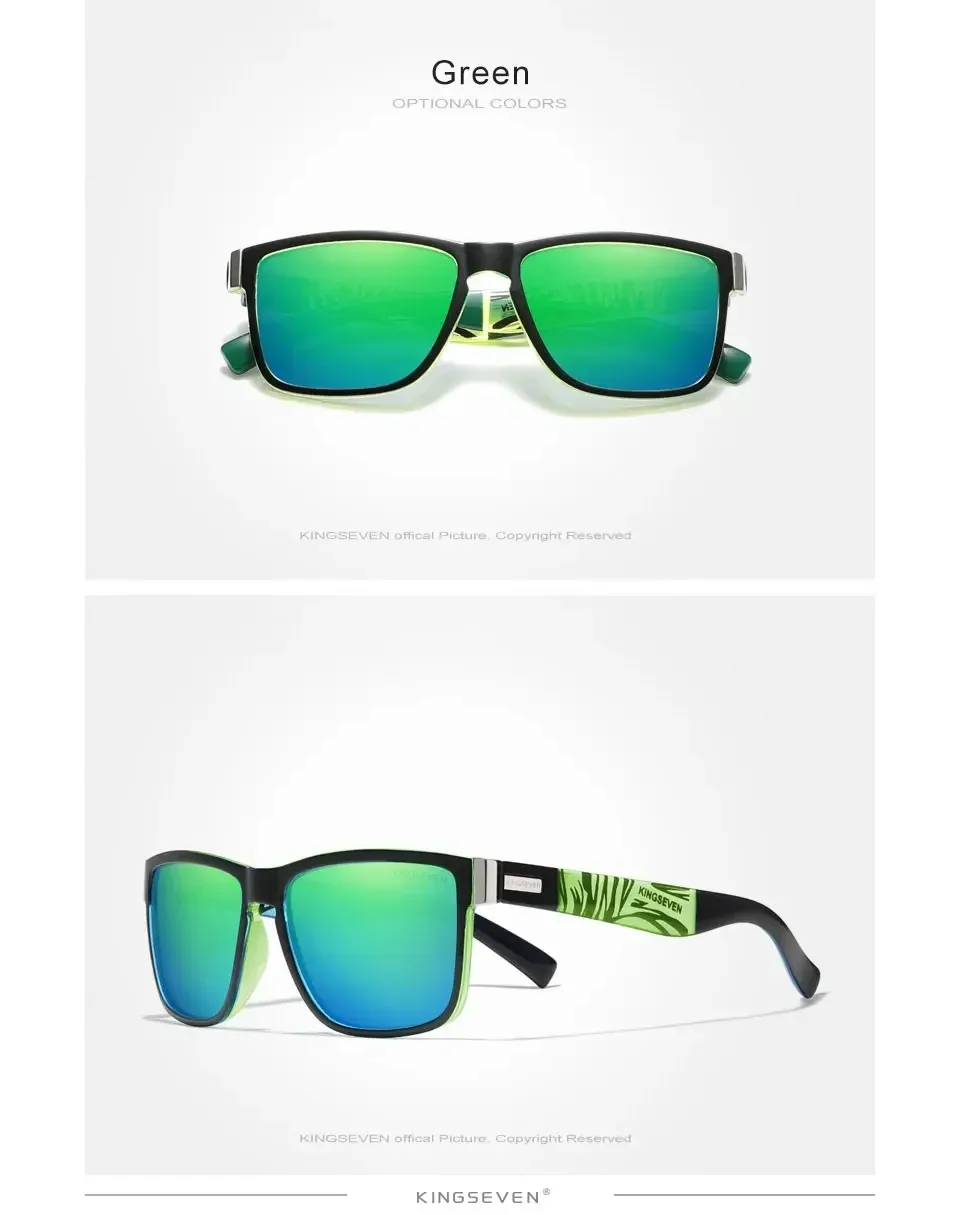 KINGSEVEN Sport Polarisierte Sonnenbrille Männer Frauen UV400 Objektiv Retro Rechteck Fashion Square Rahmen Brille Radfahren Brillen – Detail 8