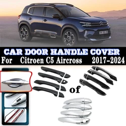 For Citroen C5 Aircross 2023 Accessories 2017~2024 Car Door Handles Covers Exterior Scratch Protective Decors Luxury Accessories