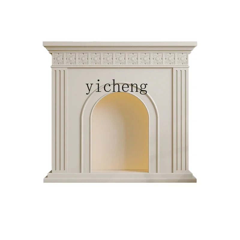 

ZC Simple Carved Fireplace Curio Cabinet Storage Cabinet Living Room Arch Entrance Cabinet