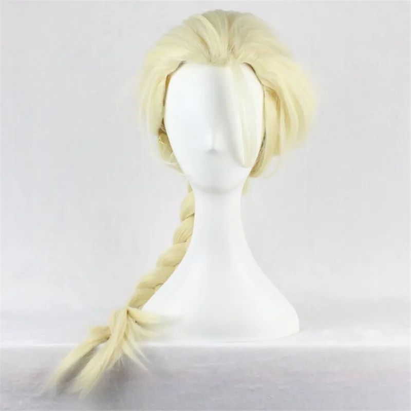 WoodFestival Synthetic Hair Brown Blonde Wig Cosplay Wigs For Women Long 2 Braids Anime Party Princess High Temperature Fiber