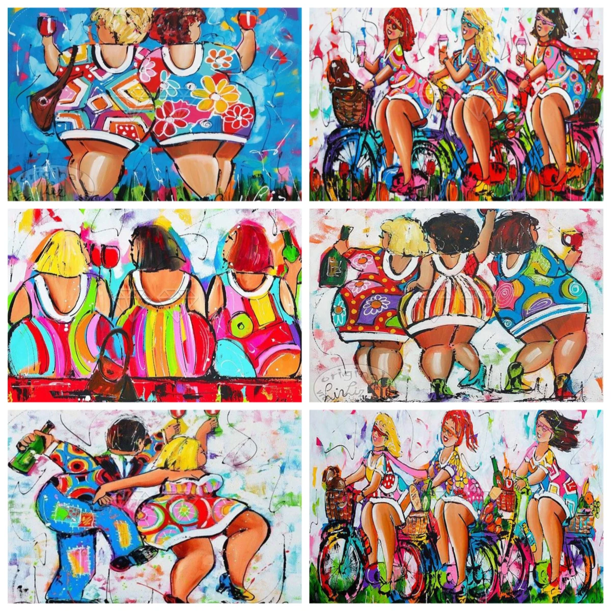 

50X70CM Adult 1000PCS Paper Jigsaw Puzzle Cartoon Fat Ladies girl Stress Relief Entertainment Children Toy