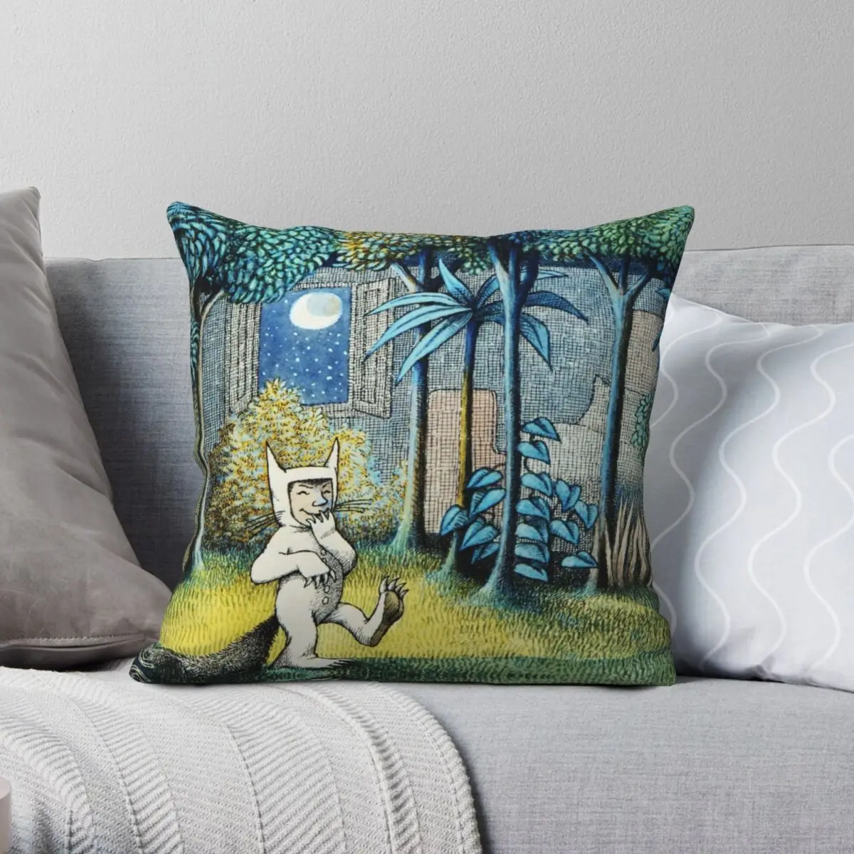 

Where The Wild Things Are Max Square Pillowcase Polyester Linen Velvet Printed Zip Decorative Pillow Case Bed Cushion Case