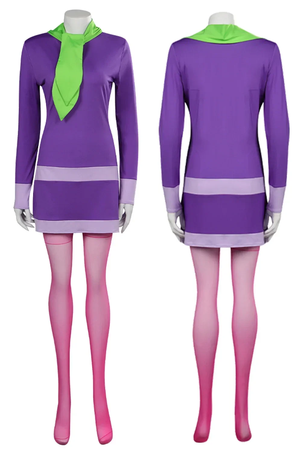 

Wholesale Daphne Blake Cosplay Costume Role Play TV Sicoob Dress Headband Socks Set Girls Role Play Cloth Halloween Fantasy