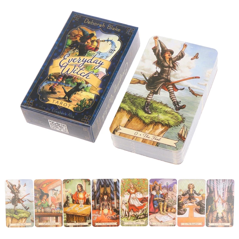 78Pcs Everyday Witch Tarot Cards Prophecy Divination Deck Party Board Game Tarot