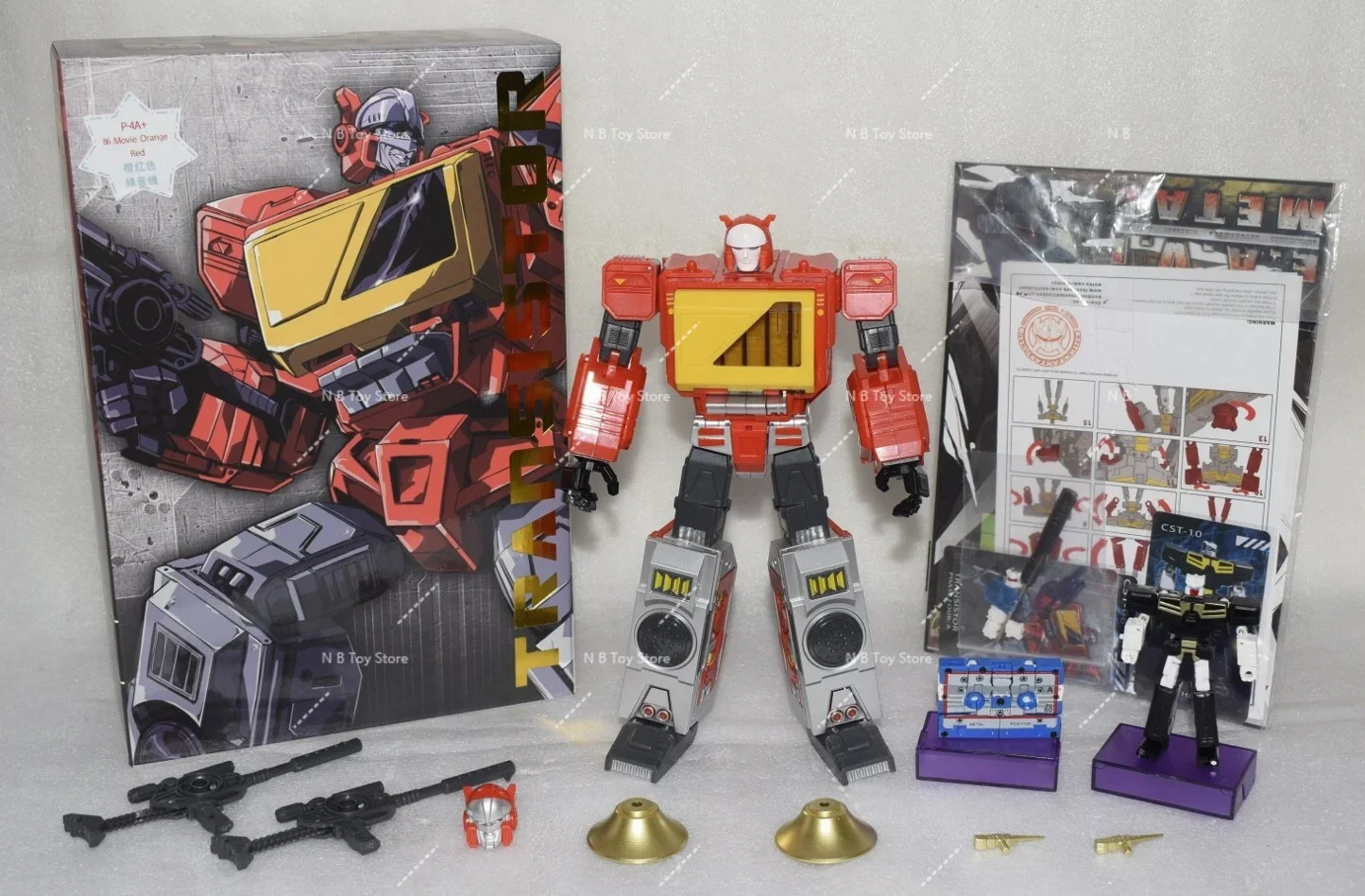KFC Transformation Blaster P-4A P-4A ++ P-4a + P4a + สีส้มสีแดง Blaster MP สัดส่วน G1 Doubledeck Action Figure