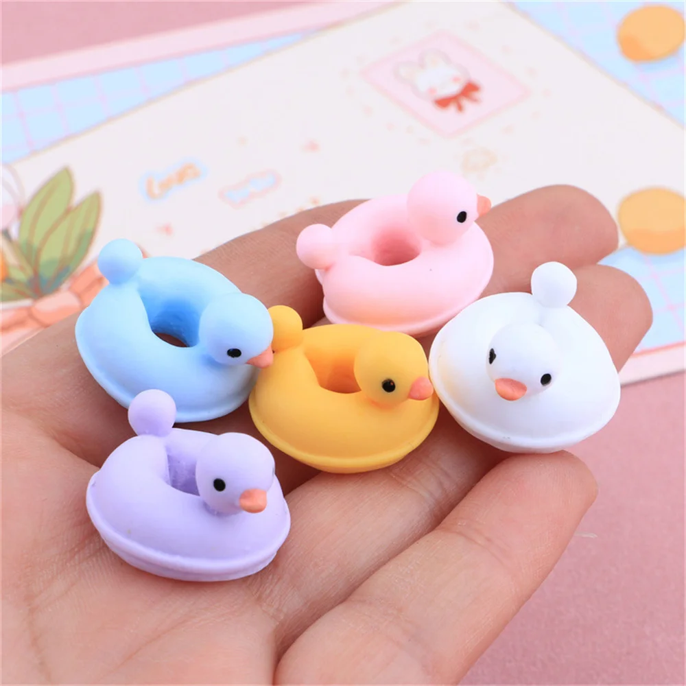 

20 шт. мультяшное кольцо для плавания с утенком «сделай сам» с плоским основанием из смолы кабошон украшения для скрапбукинга аксессуары для кукольного дома миниатюрные украшения