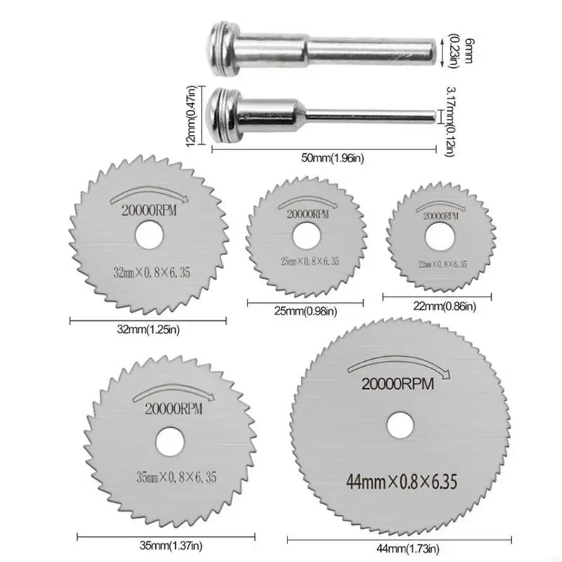 6peeces HSS Rutch Disc Tool для роторного инструмента Plastic и Aluminum Projects Y4QC