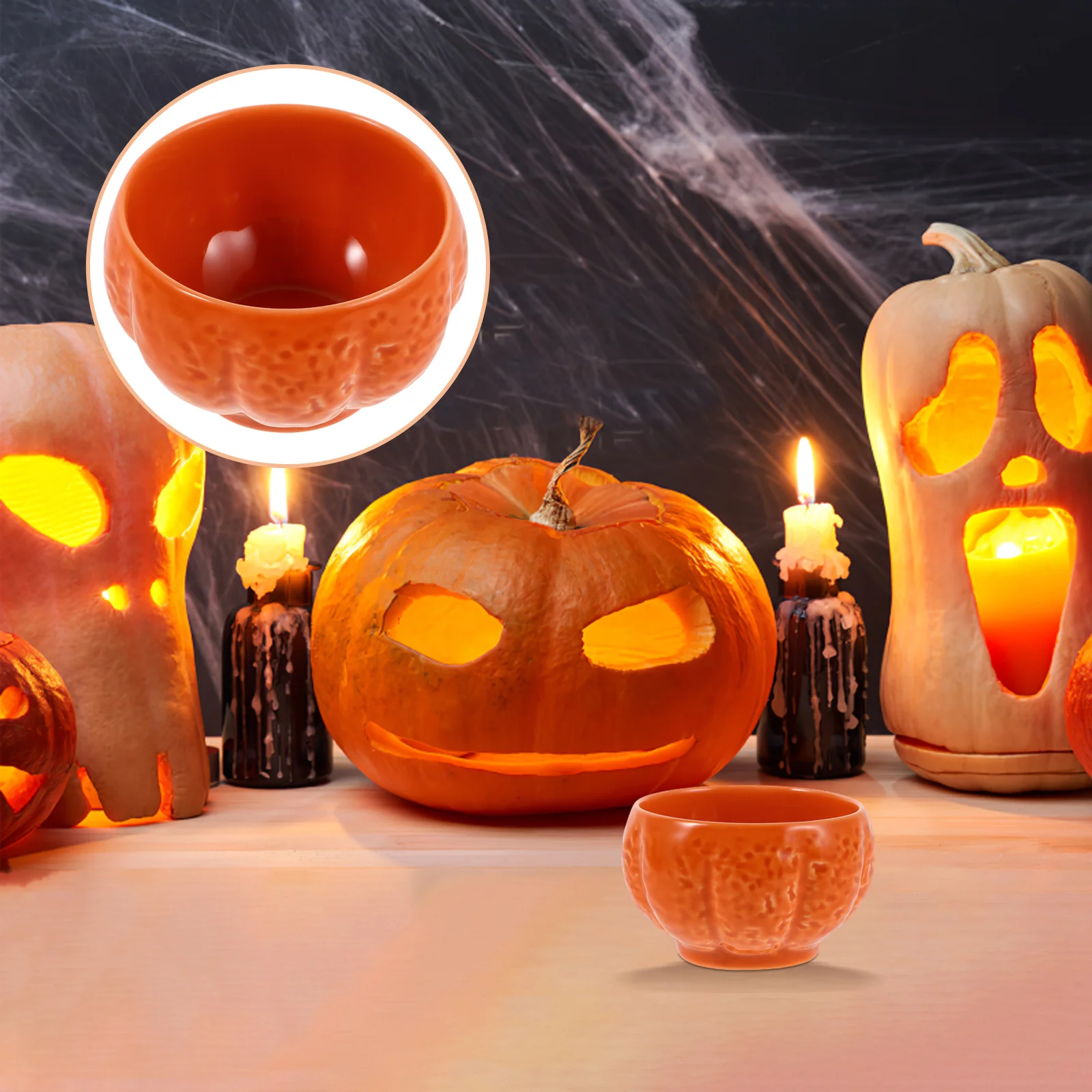 

Ceramic Pumpkin Candlestick Holders Aromatherapy Burner for Festive Decor Special Occasions Ceramic Pumpkin Decor