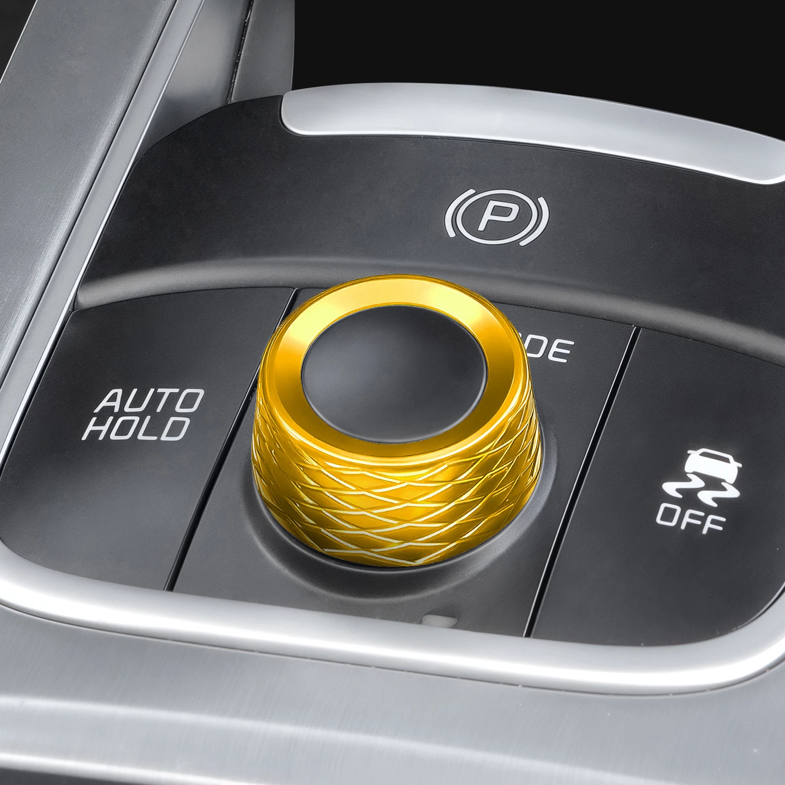 For Kia Stinger 2018-2024 Aluminum Auto Central Console Button Gear Shift Drive Model Control Knob Ring Cover Interior
