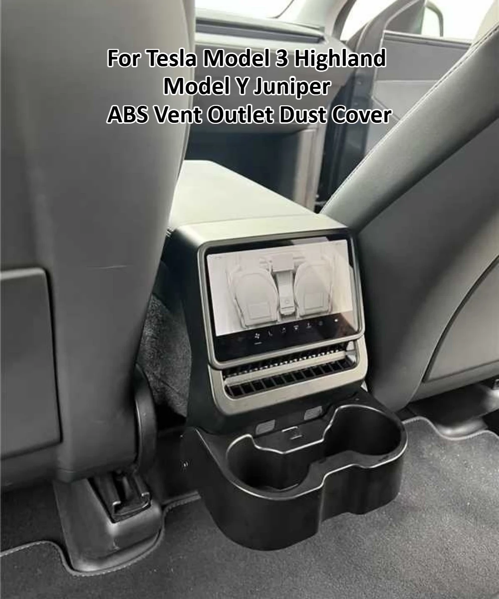 

Rear Center Console Air Vent Cover for Tesla Model 3 Highland Model Y Juniper ABS Vent Outlet Dust Cover Car Interior Accessory
