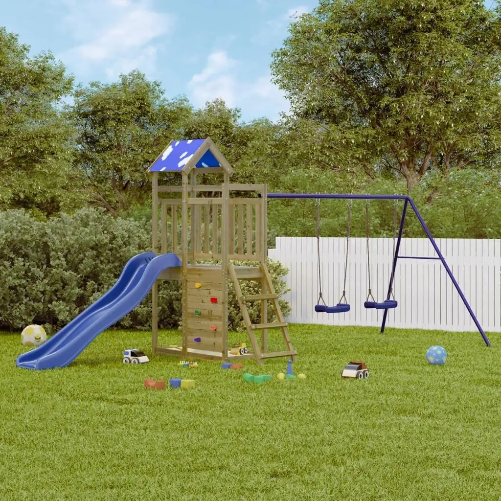 Premium Impregnated Pine Wood Outdoor Playset for Kids - Durable & Safe Fun!