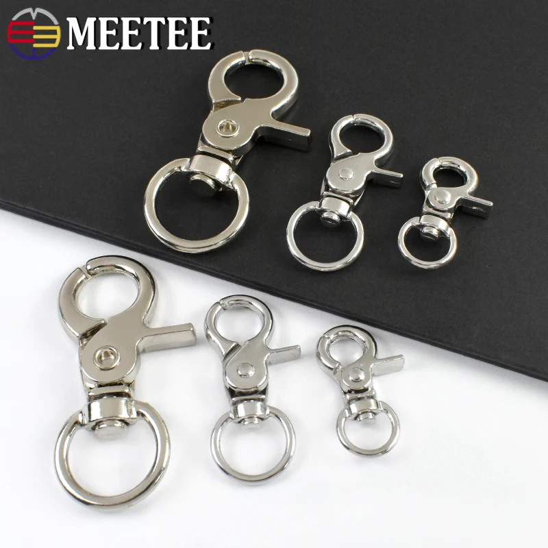 

3/5/10Pcs Meetee 10-18mm Small Metal Spring Snap Hook Swivel Lobster Buckle Dog Collar Connect Hook Carabiner DIY Accessories