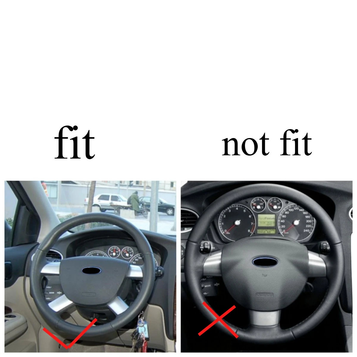 Interior Car Steering Wheel Panel Cover Trim Sticker for Ford Focus 2 MK2 2005 - 2011 Car-Styling Stickers 4Pcs/Set Accessories
